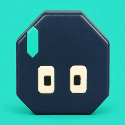 Mason’s vinyl head on teal, the Esy app icon