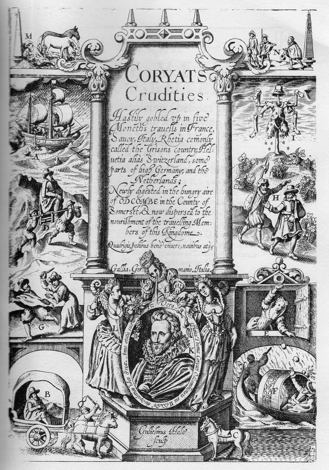 Frontispiece portrait from Coryat's Crudities