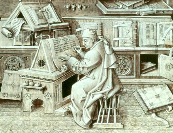 Medieval monastery library