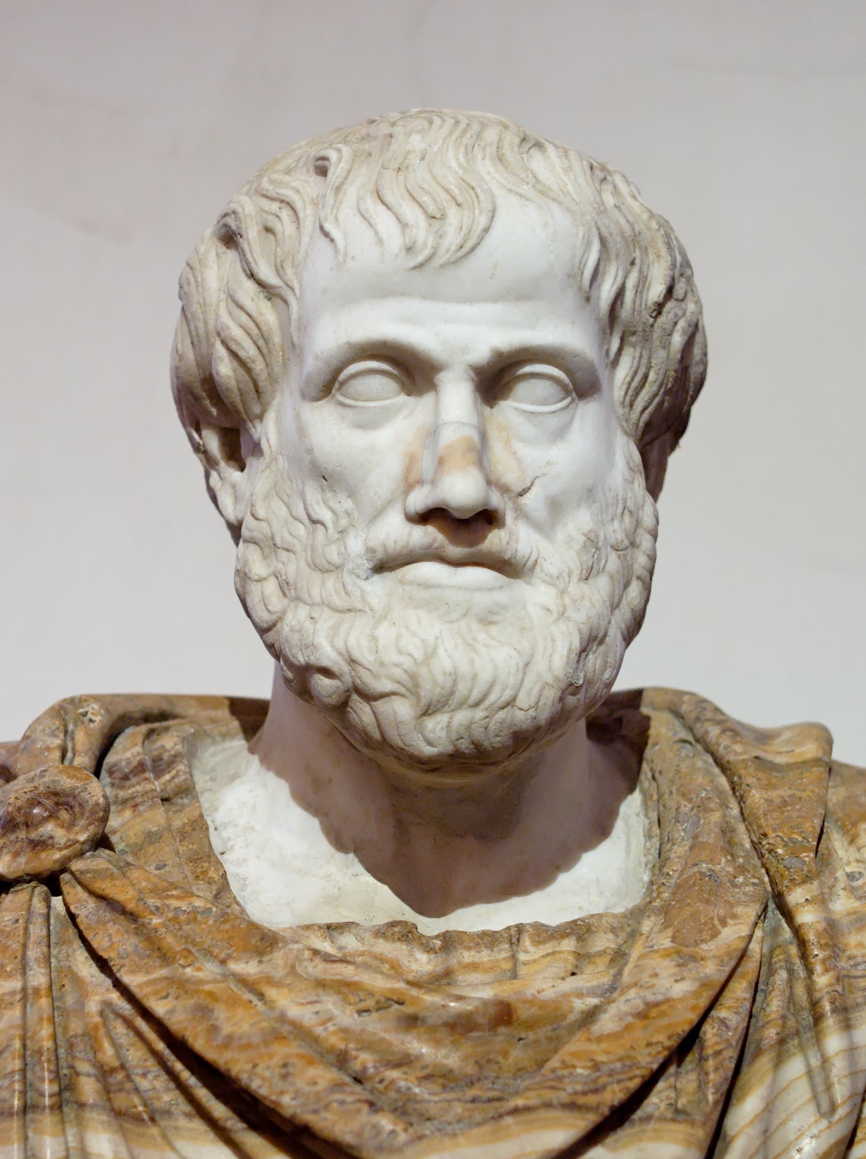 Roman marble bust of Aristotle, copy after Greek bronze by Lysippos