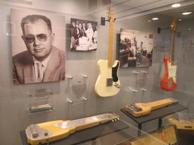 Leo Fender with early guitar models