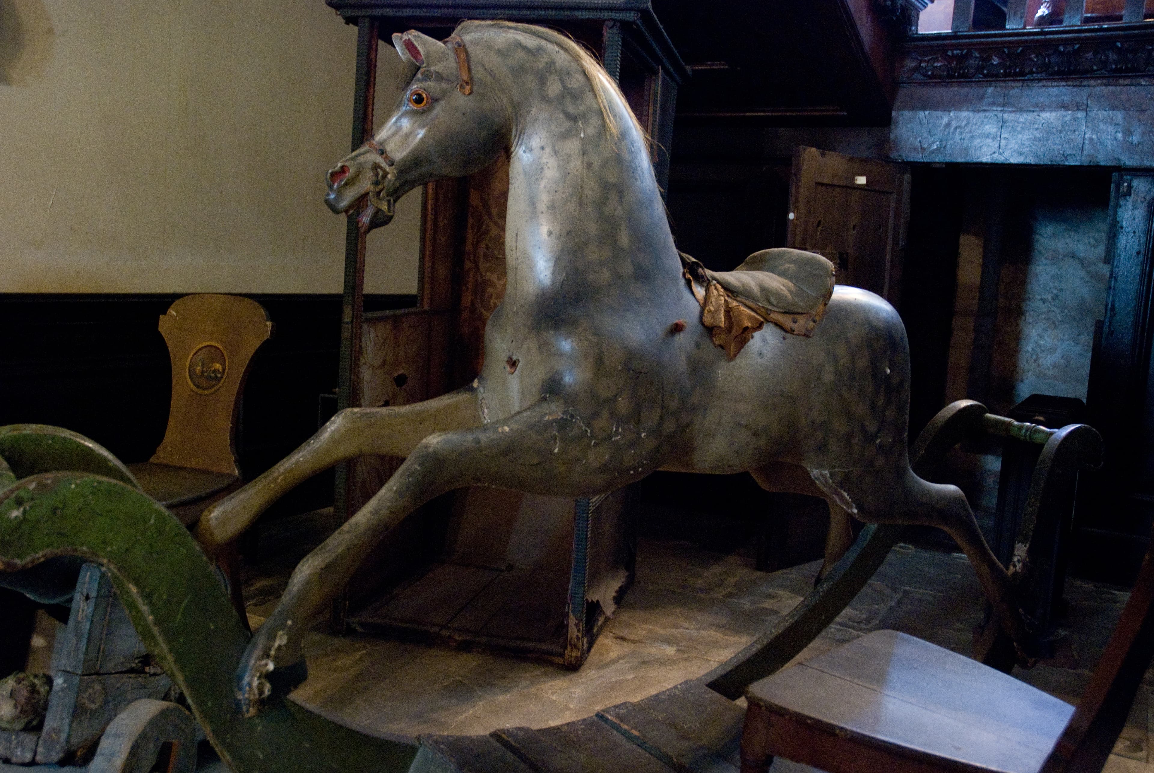 Antique wooden rocking horse