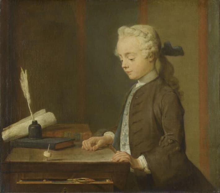 Boy with a Spinning Top by Jean-Siméon Chardin
