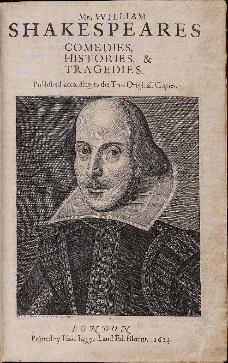 Title page of Shakespeare's First Folio, 1623