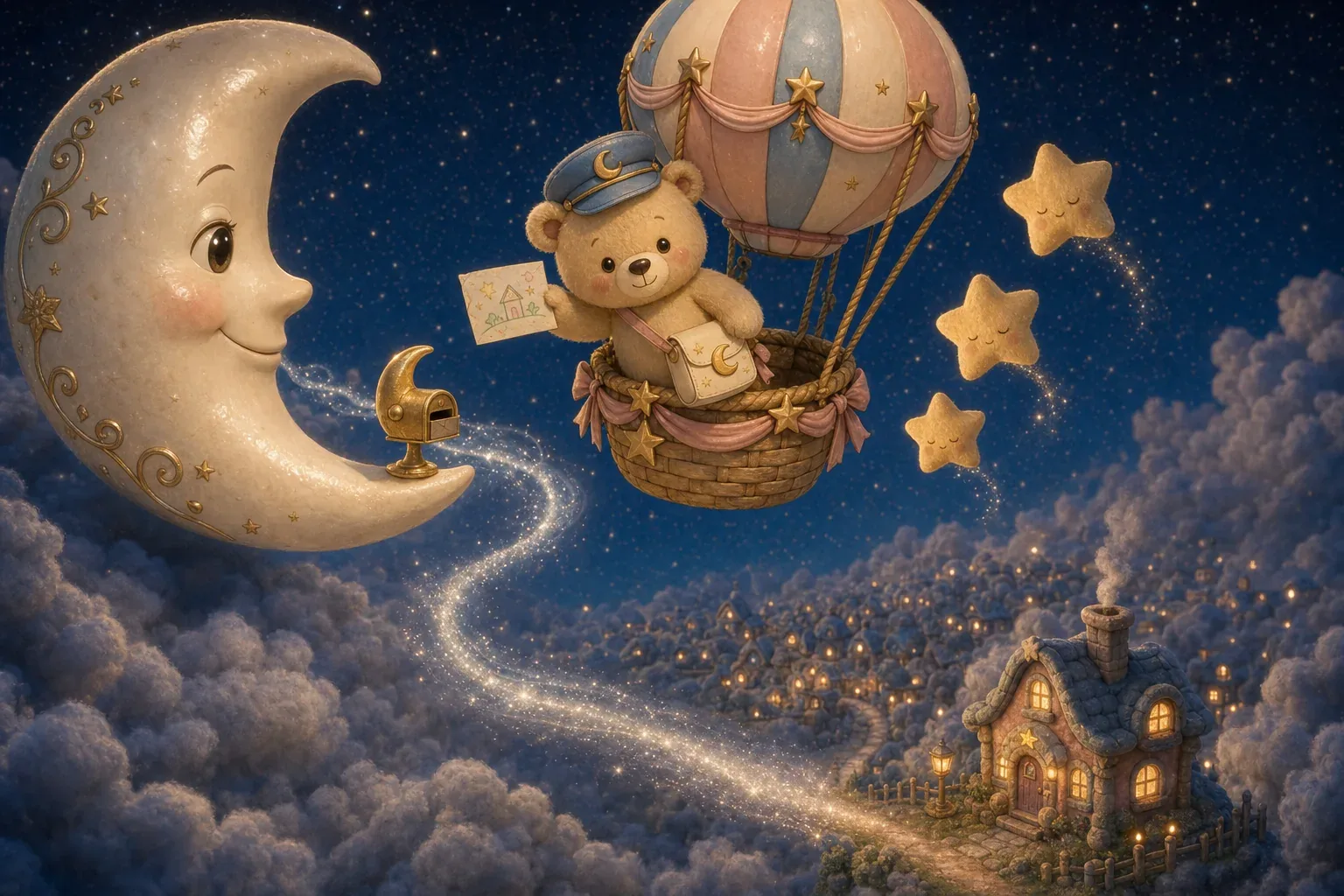 Lullo's balloon beside the Moon