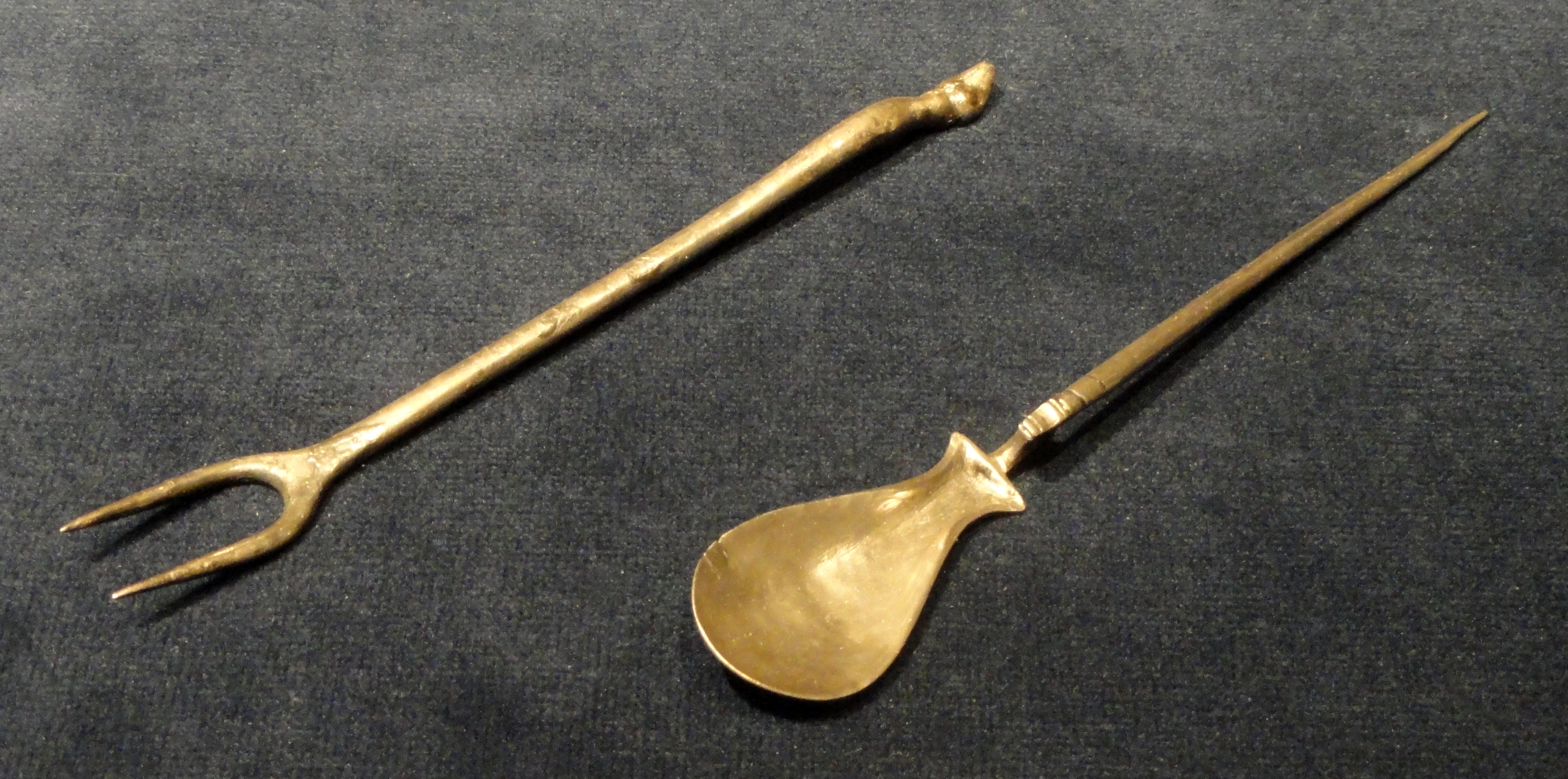Early Byzantine silver fork and spoon with animal hoof finial, 4th century AD, Cleveland Museum of Art