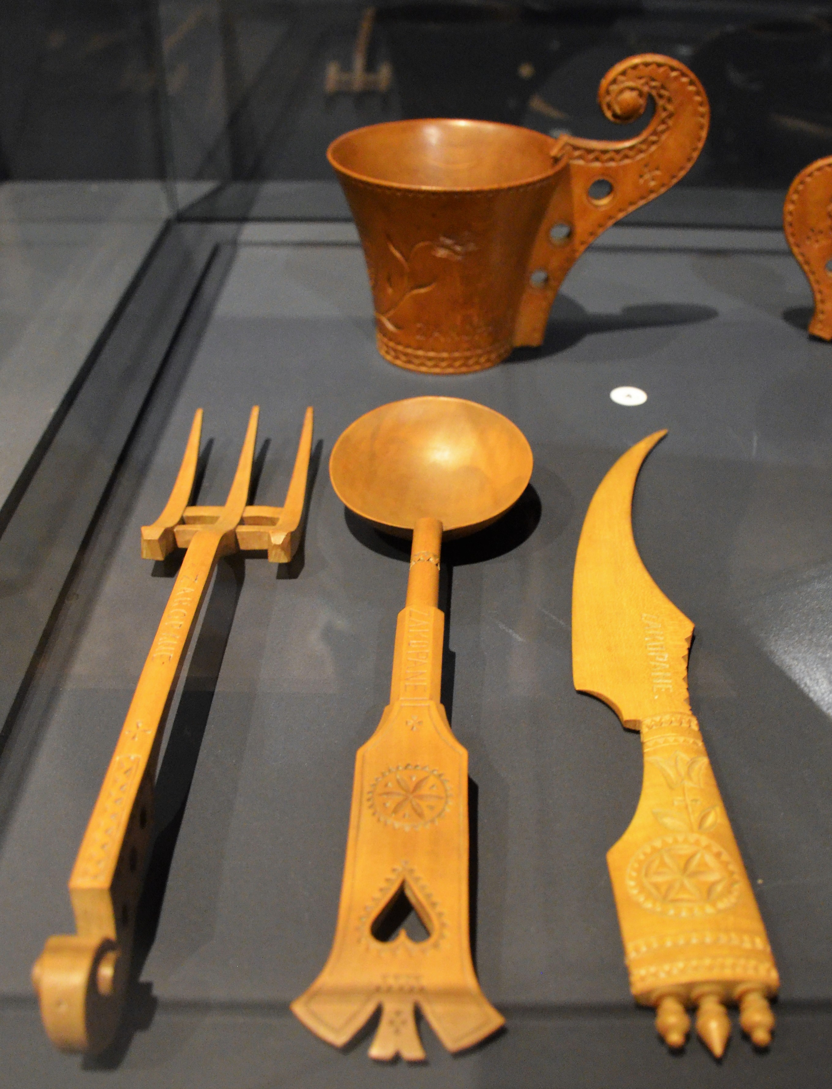 Set of flatware: spoon, fork and knife, late 19th century, Zakopane